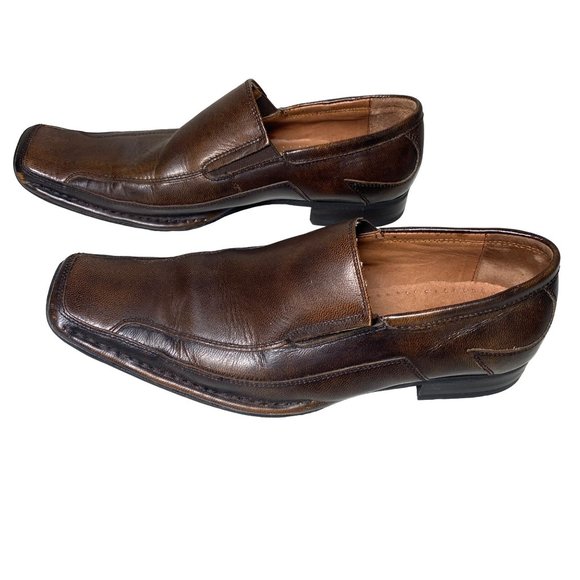 Vintage Giorgio Brutini brown embossed leather square toes luxury designer men 8 - Picture 12 of 13